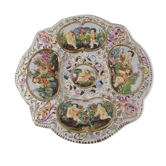 Assiette ajourée Capedimonté , 4 saisons putto