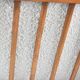Fauteuil bouclé original, vintage, restauré, blanc, teck