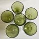 Set de 6 verres 1970 en verre bullé vert