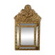 Small Mirror with Parcloses in Repoussé Brass – 1900