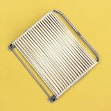 Torck - Vintage beach folder in chrome metal and white scoubidou