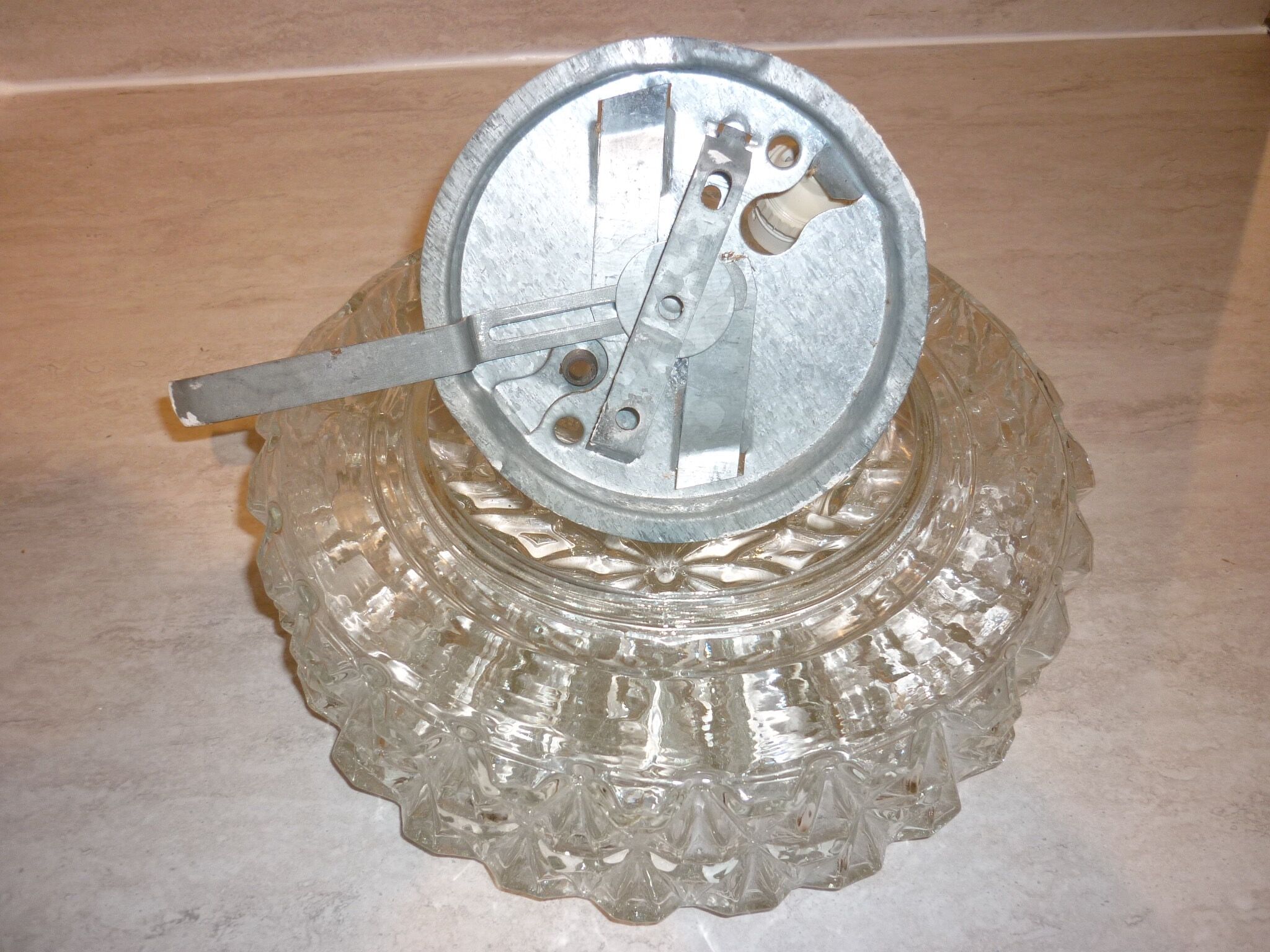Round ceiling lamp in molded glass, Ø 25 cm