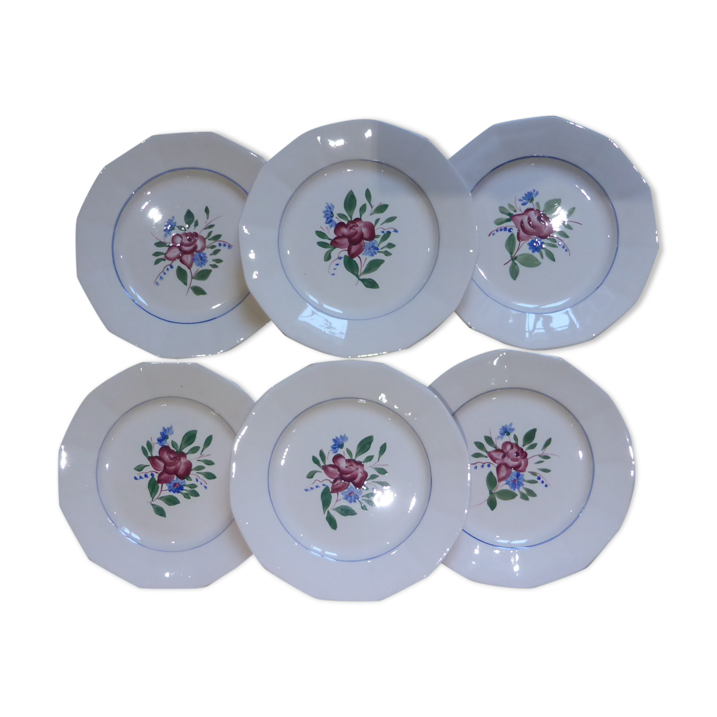 6 flat plates Digoin Sarreguemines