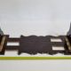 Folding bookends in wood and mother-of-pearl