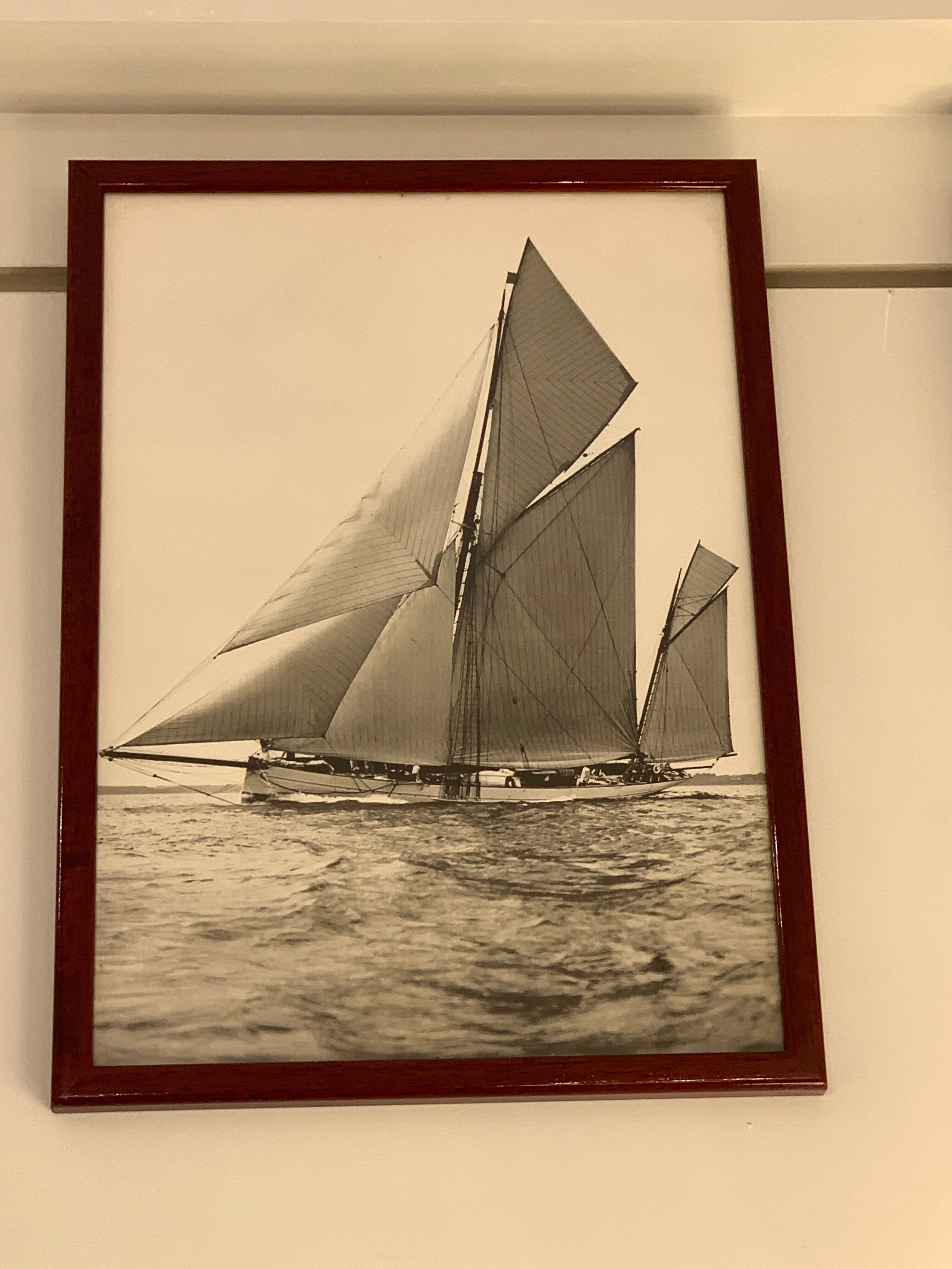 Framed photography sailboat and ocean