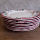 Set of 9 dessert plates Longwy moèle Montmorency end 19th