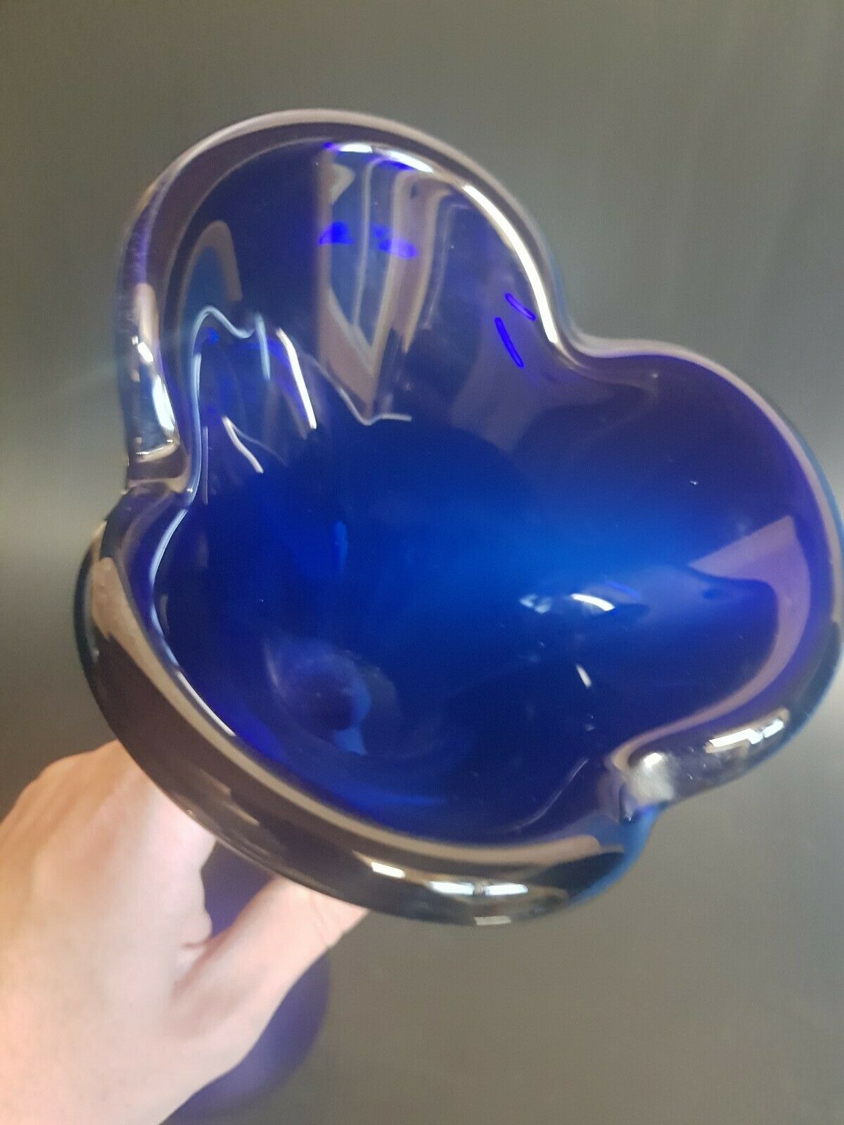 Blue vase Murano vase soliflore grinded