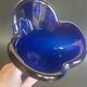 Vase bleu Murano vase soliflore meulé