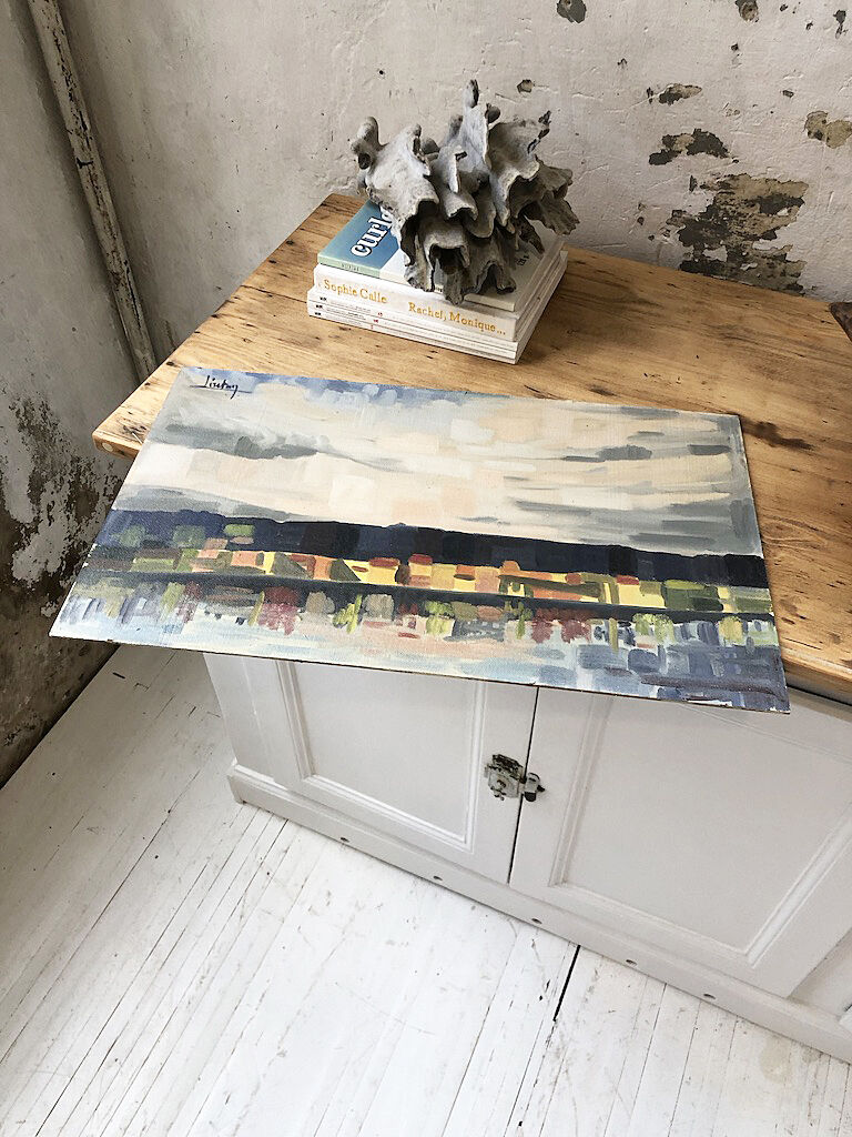 Painting abstract oil landscape