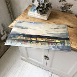 Painting abstract oil landscape