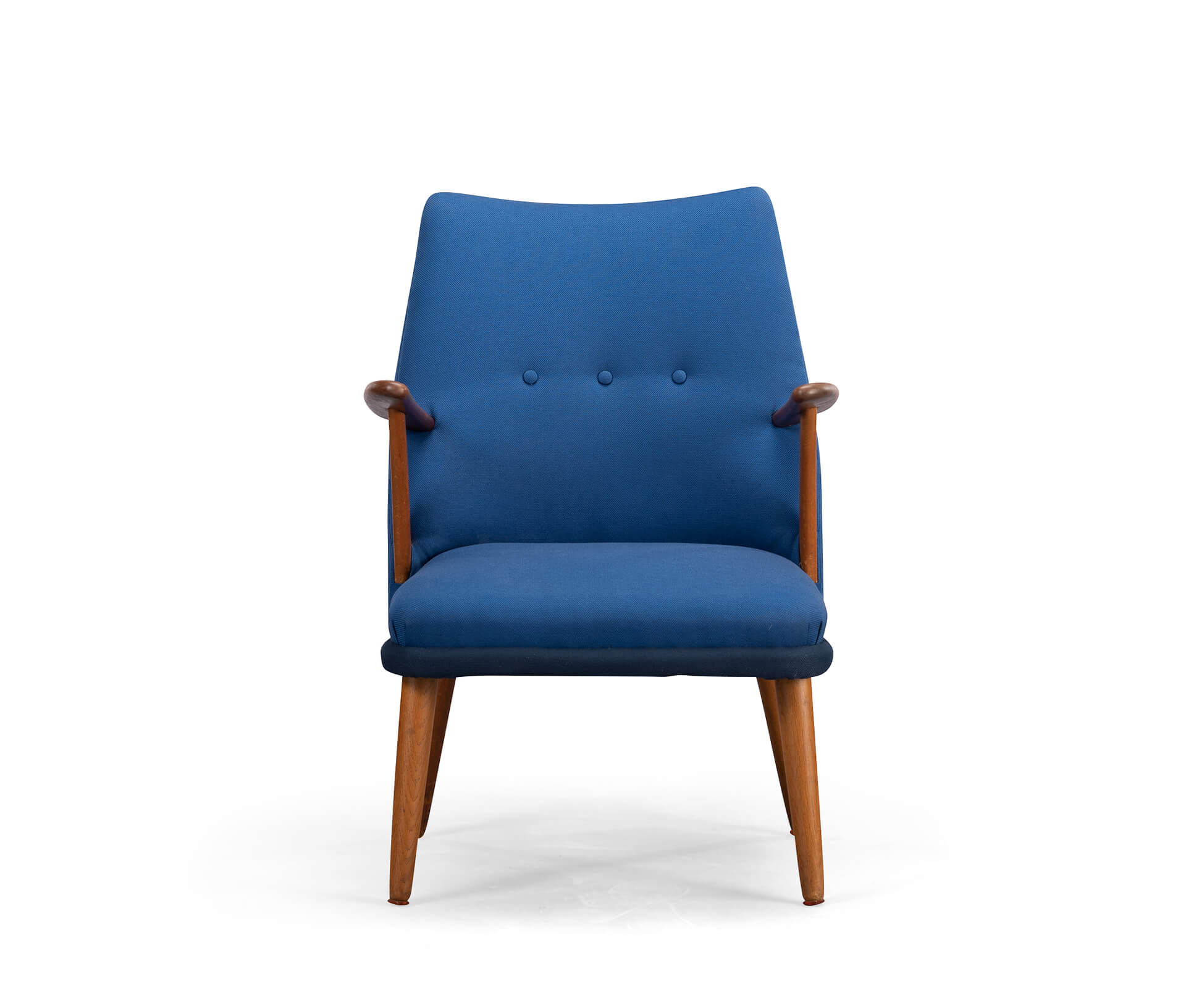 Danish Midcentury Reupholstered Blue Cocktail Chair, 1960s