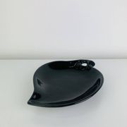 Vide poche céramique noire forme orgnanique, vintage
