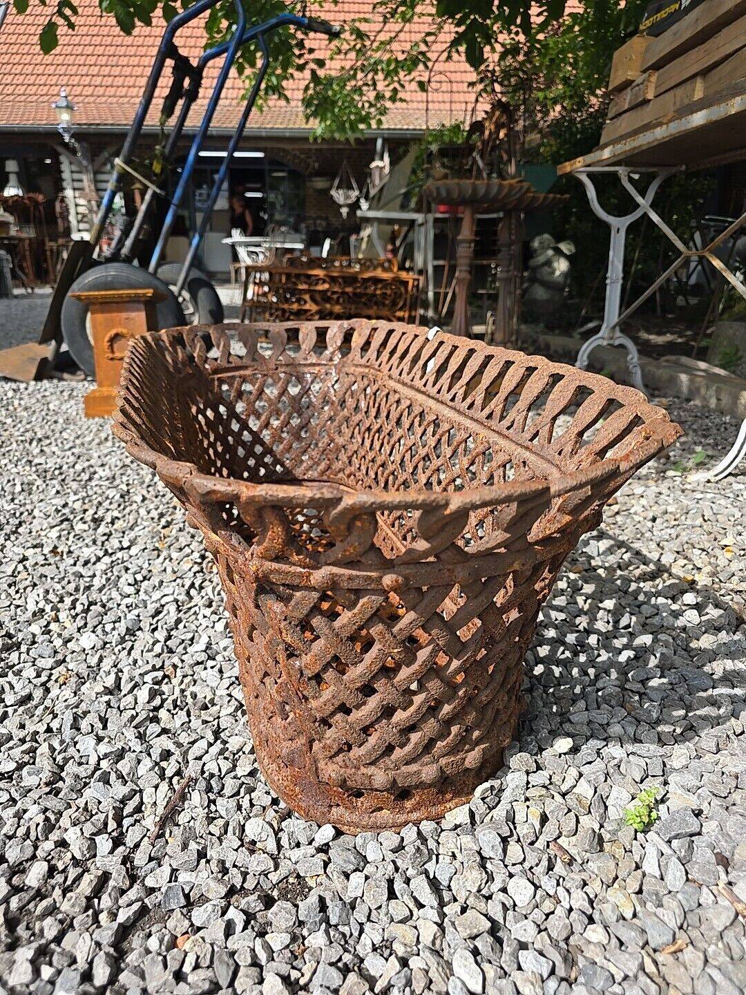 Openwork cast iron planter