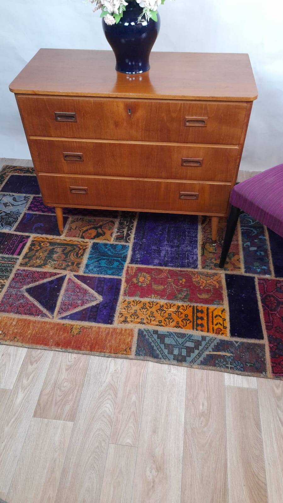 Vintage Scandinavian teak chest of drawers with 3 drawers – 1960s