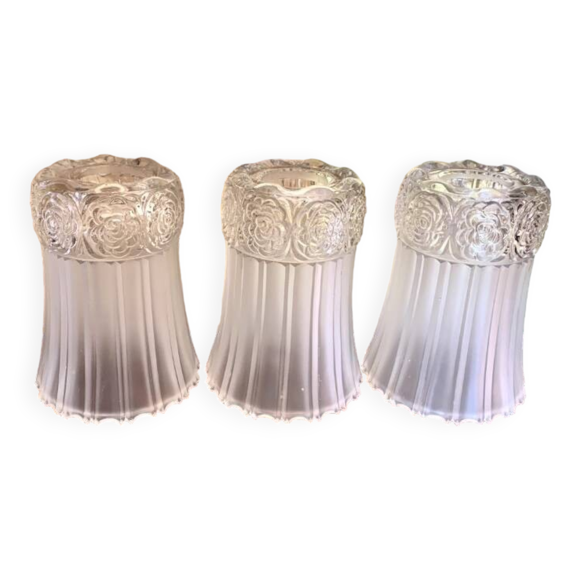 Trio of glass tulips