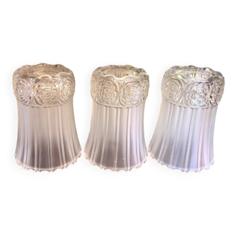 Trio of glass tulips