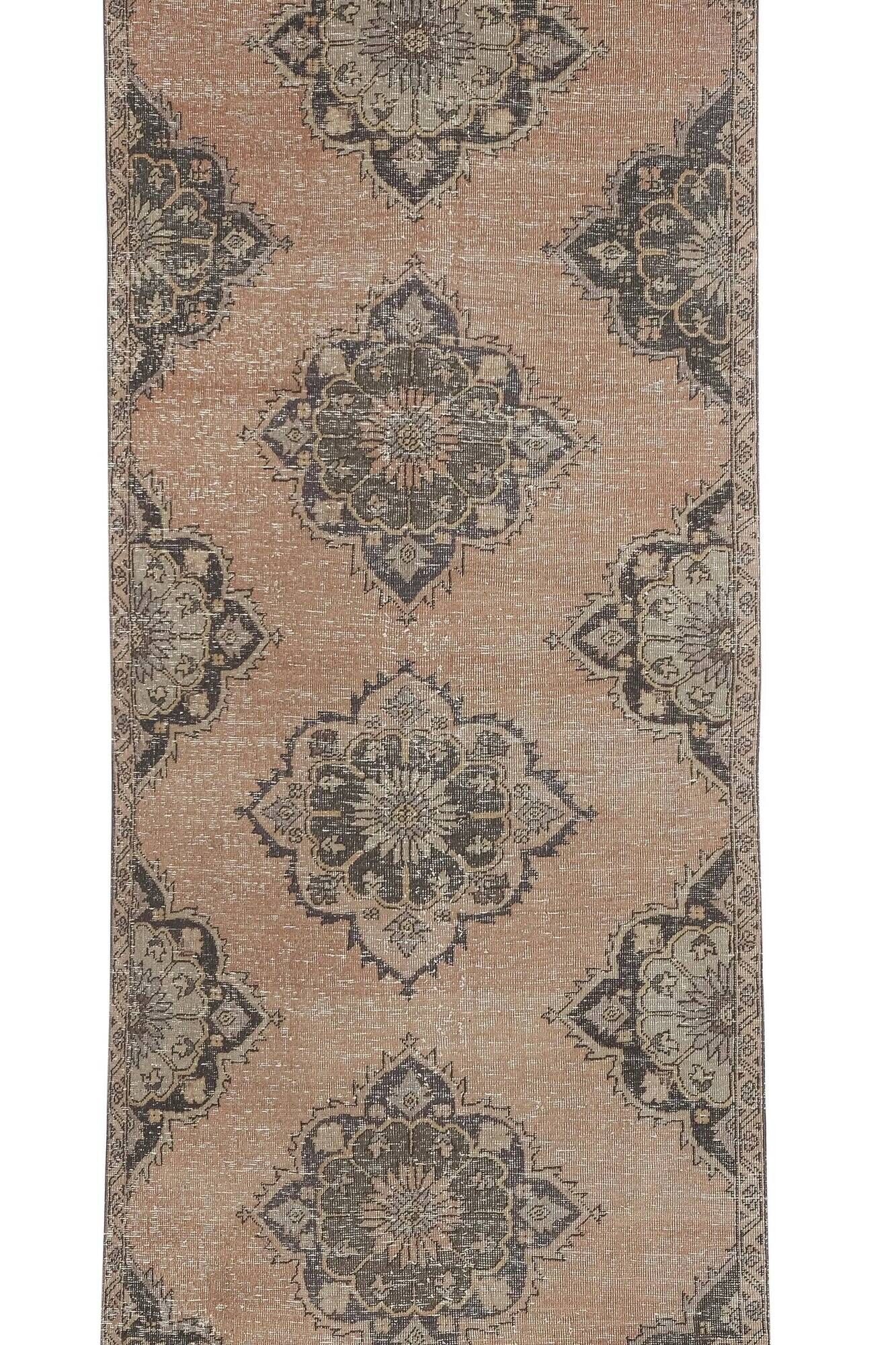 Vintage Turkish hallway rug 118x388 cm