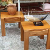 Pair of brutalist bedside tables
