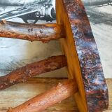 Brutalist sofa tip table in solid wood