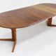 Vintage Danish oval extendable dining table solid teak 1960s XL