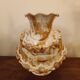 Large brutalist Italian ceramic vase, vintage two-tone, 60s/70s.