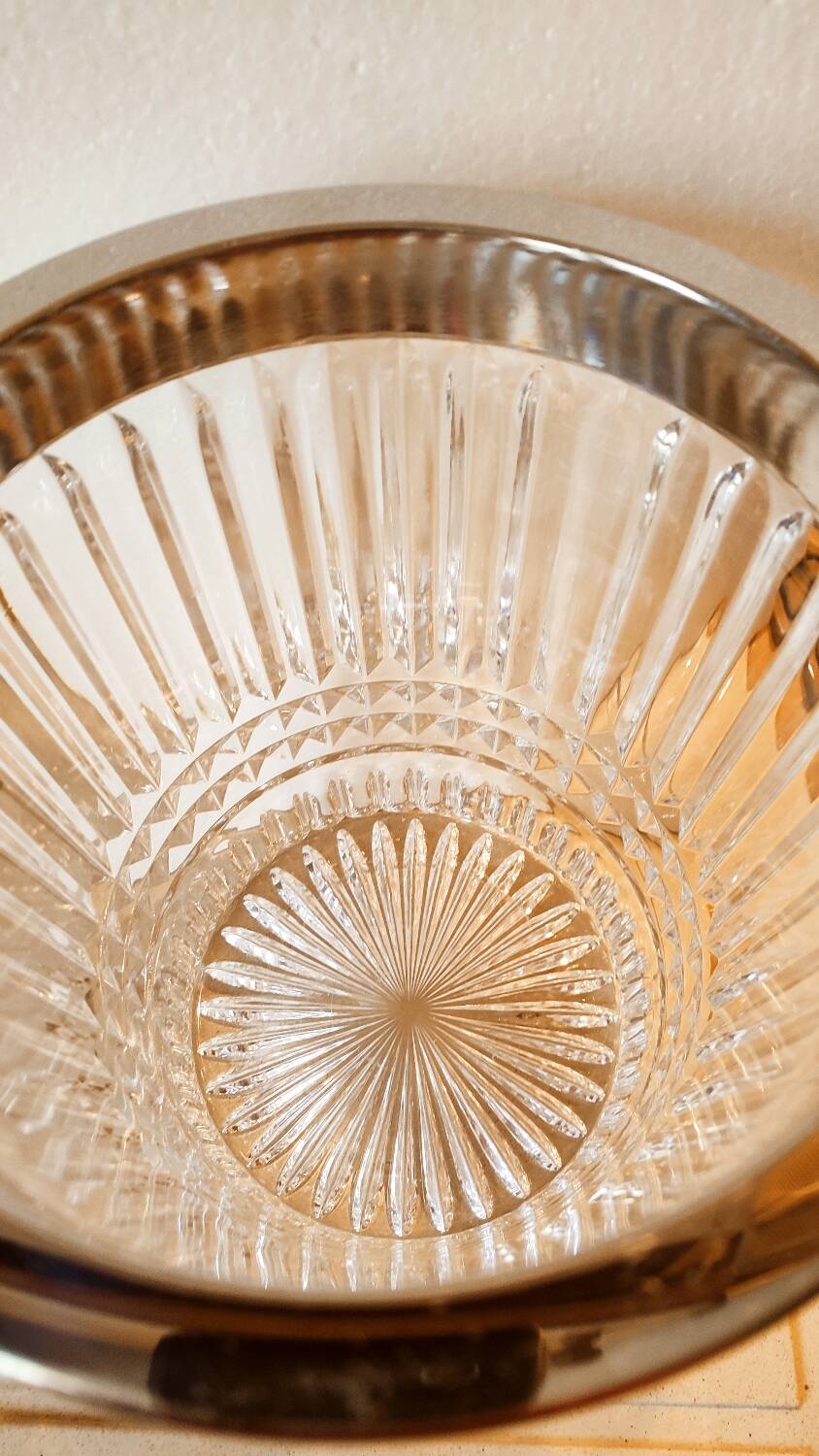 Seau à champagne en cristal et inox