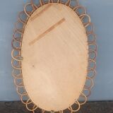 Oval rattan mirror 40x59cm