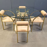 Vintage brass dining set by Belgochrom, 1970s
