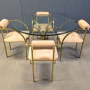 Vintage brass dining set by Belgochrom, 1970s