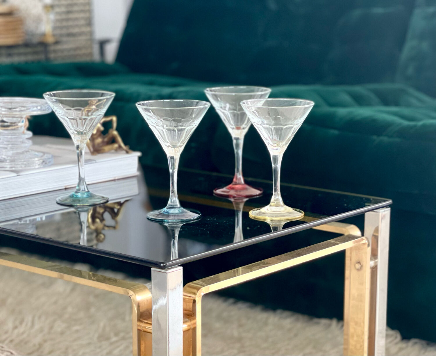 Set of 4 cocktail glasses 1970