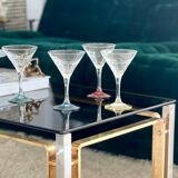 Set of 4 cocktail glasses 1970