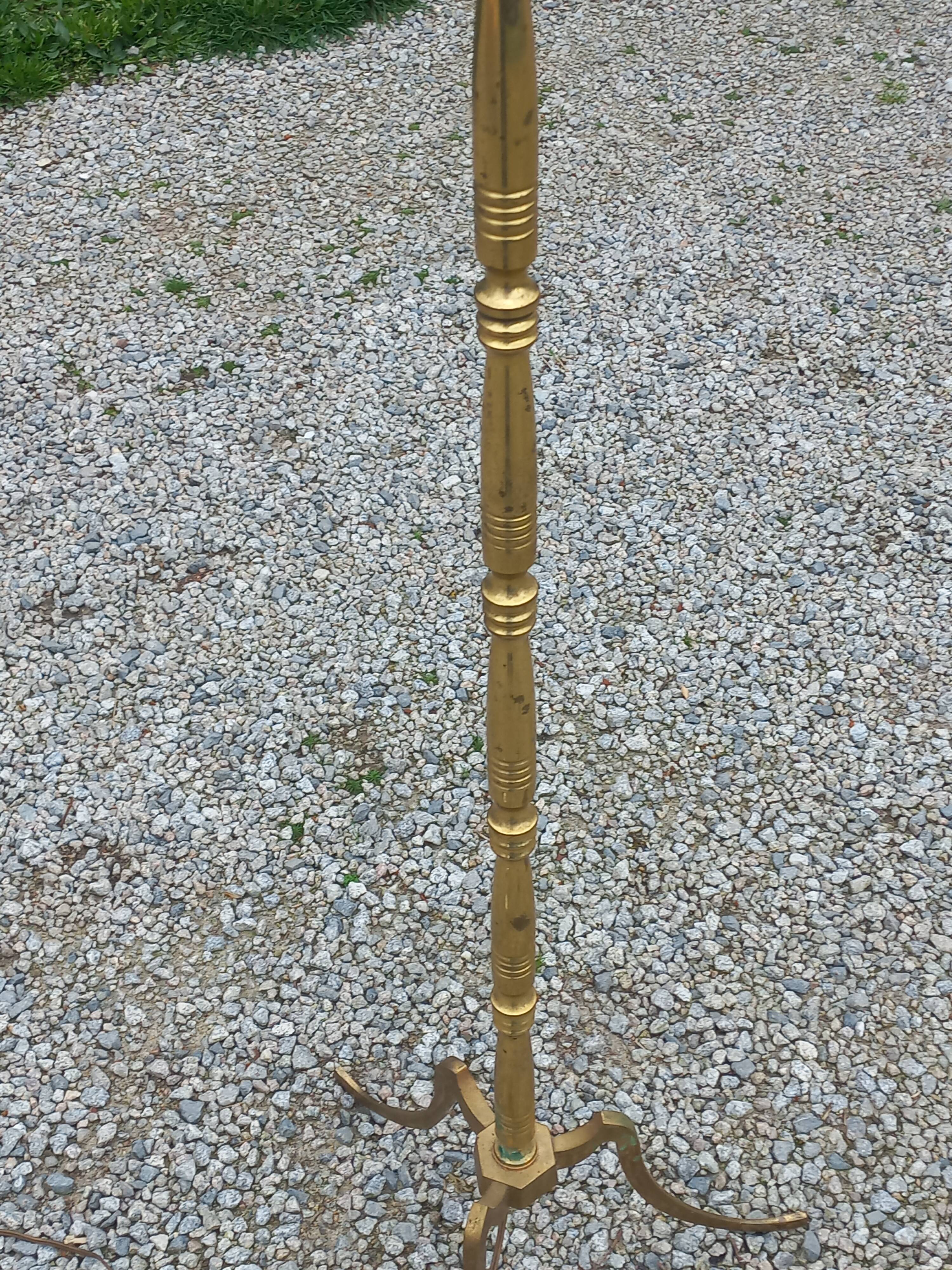 50s floor lamp in gilded brass