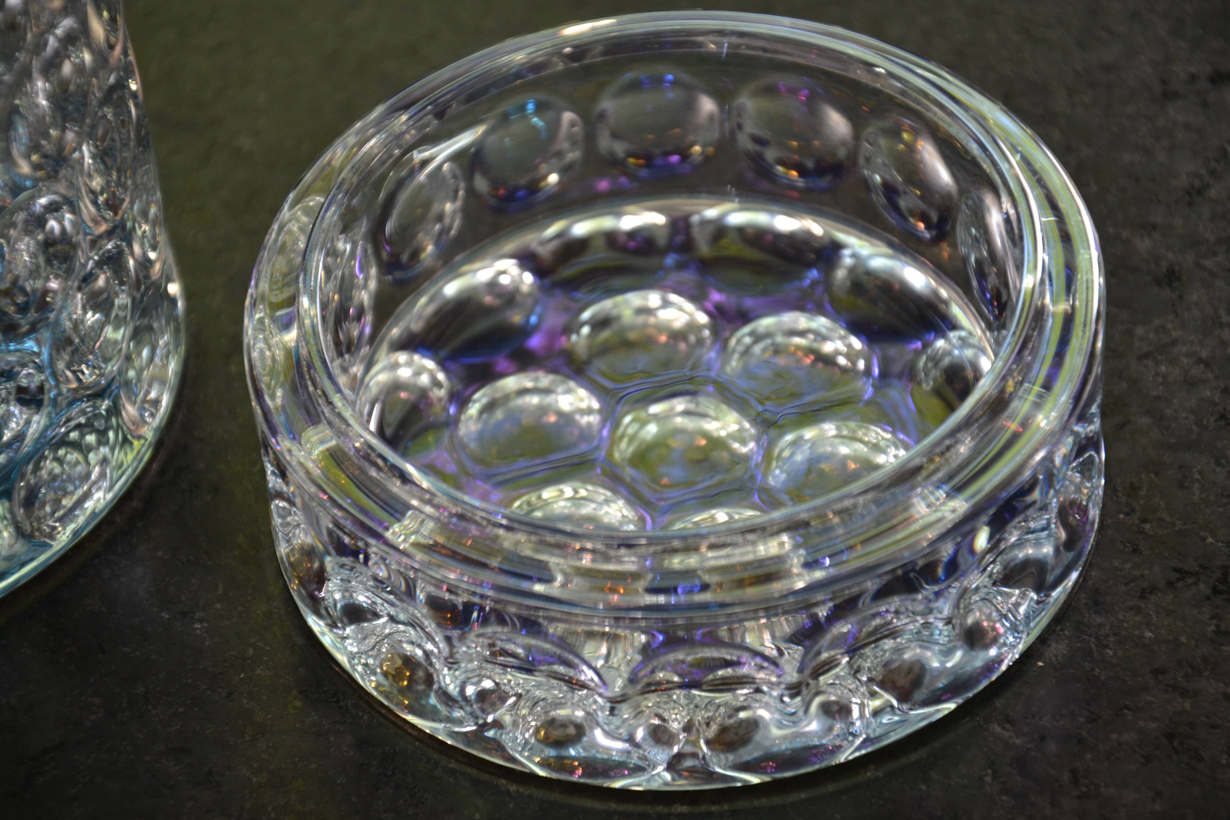 Molded-pressed glass jar/candy dish