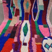 Grand tapis berbère marocain multicolore 350x200 cm – motifs géométriques