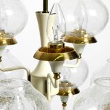 Beautiful 1960s brass glass Tulipan ceiling lamp by Hans Agne Jakobsson