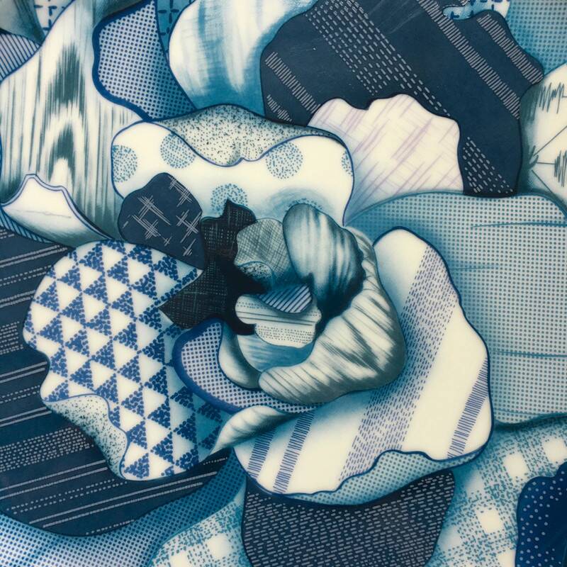 Assiette Présentation 31cm Taitu Milano Bluebianco 1987 Vintage