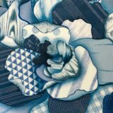 Assiette Présentation 31cm Taitu Milano Bluebianco 1987 Vintage