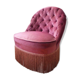 Armchair toad in velvet rose