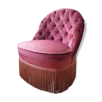 Armchair toad in velvet rose