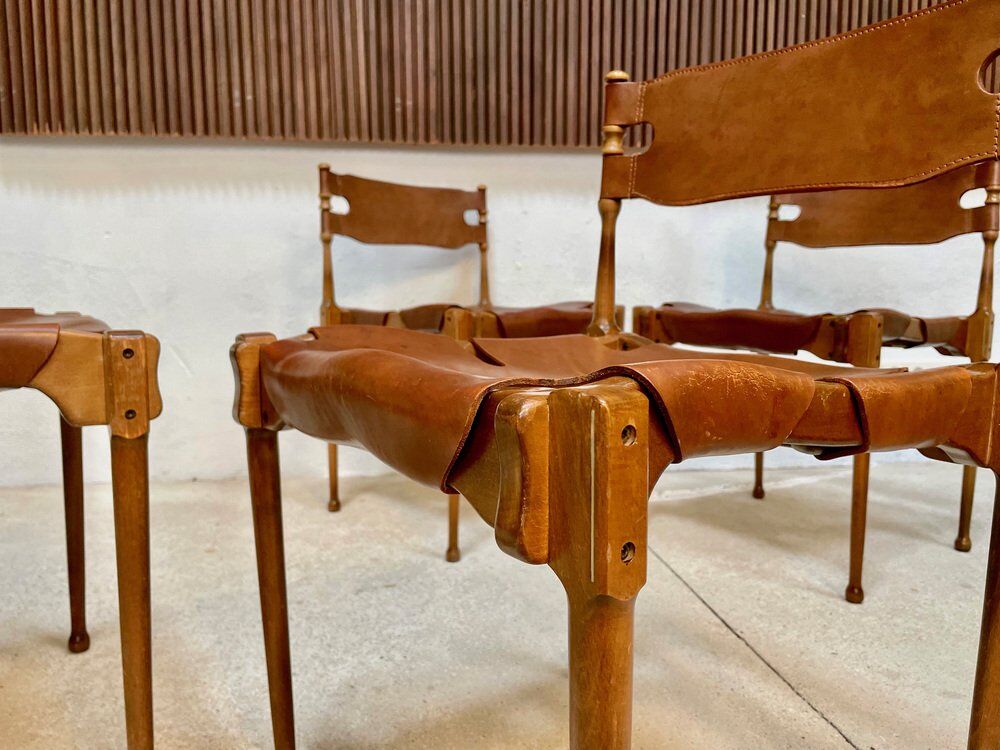 Montreal leather dining chairs by Frei Otto, Germany 1967, Set of 4