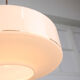 Mid-century Italian White Glass and Brass Pendant Lamp