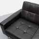 Fauteuil en cuir des années 1970 avec pieds chromés