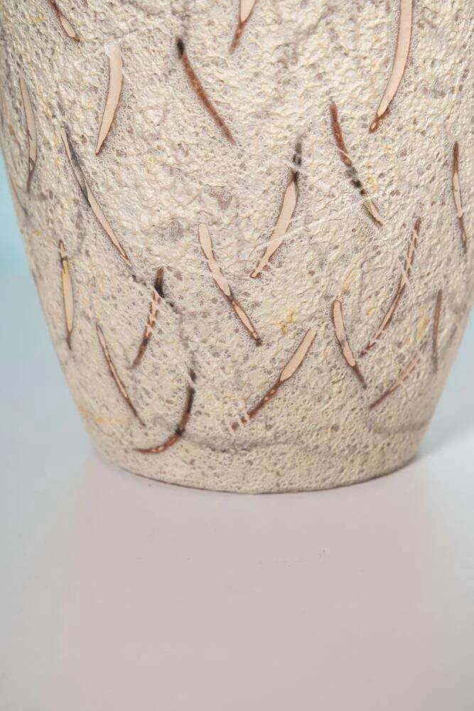 Vintage ceramic vase with glossy lava glaze, foreign vase from the 1960s.