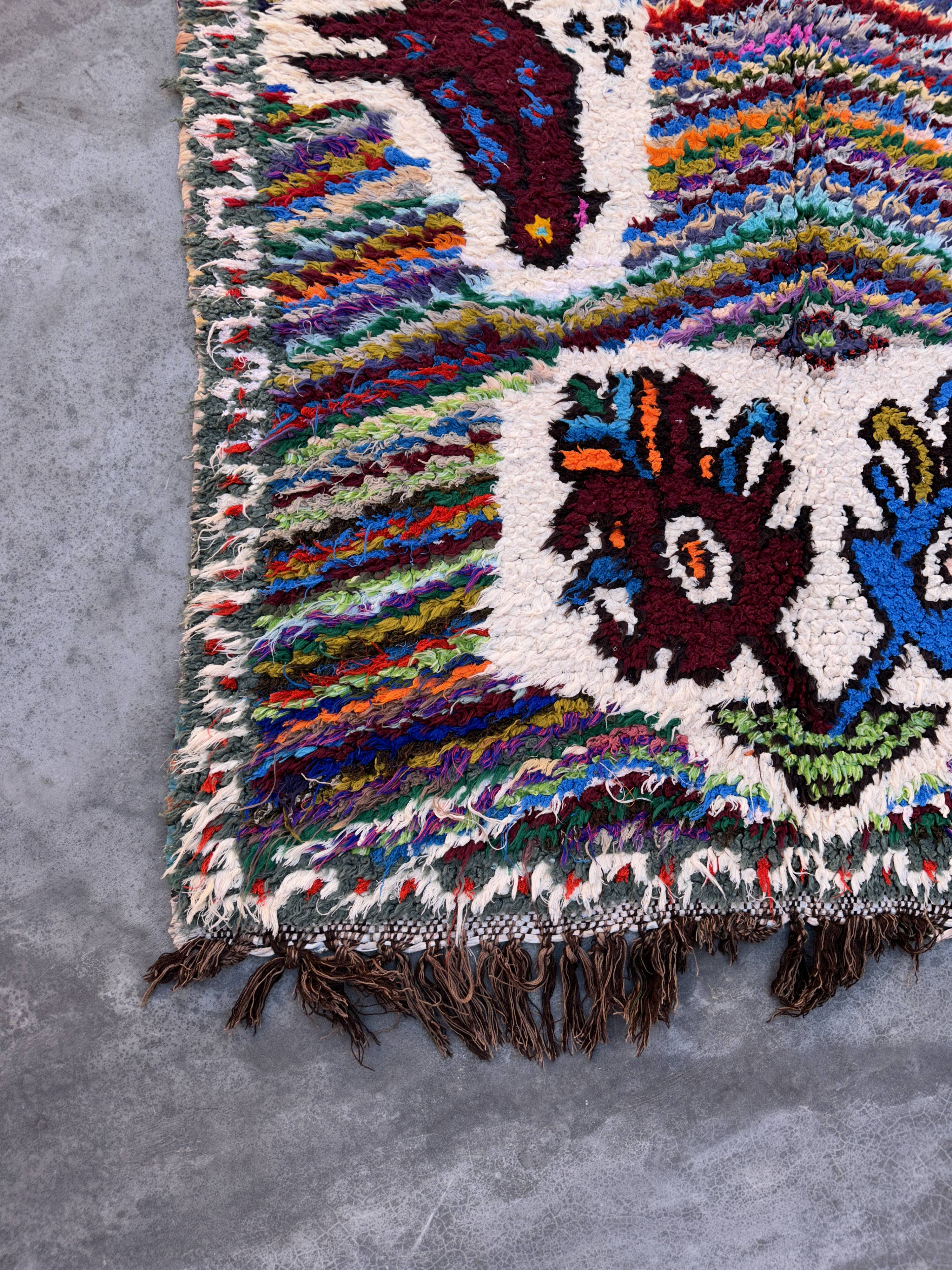 Colorful Boucherouite Azilal Moroccan rug - 97 x 184 cm