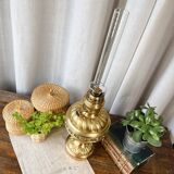 Large gilded brass oil lamp
