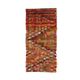 Vintage Turkish Hand-Knotted Wool Cotton Red Kilim Runner Rug 103x220