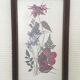Botanical engraving of vintage flowers in its frame