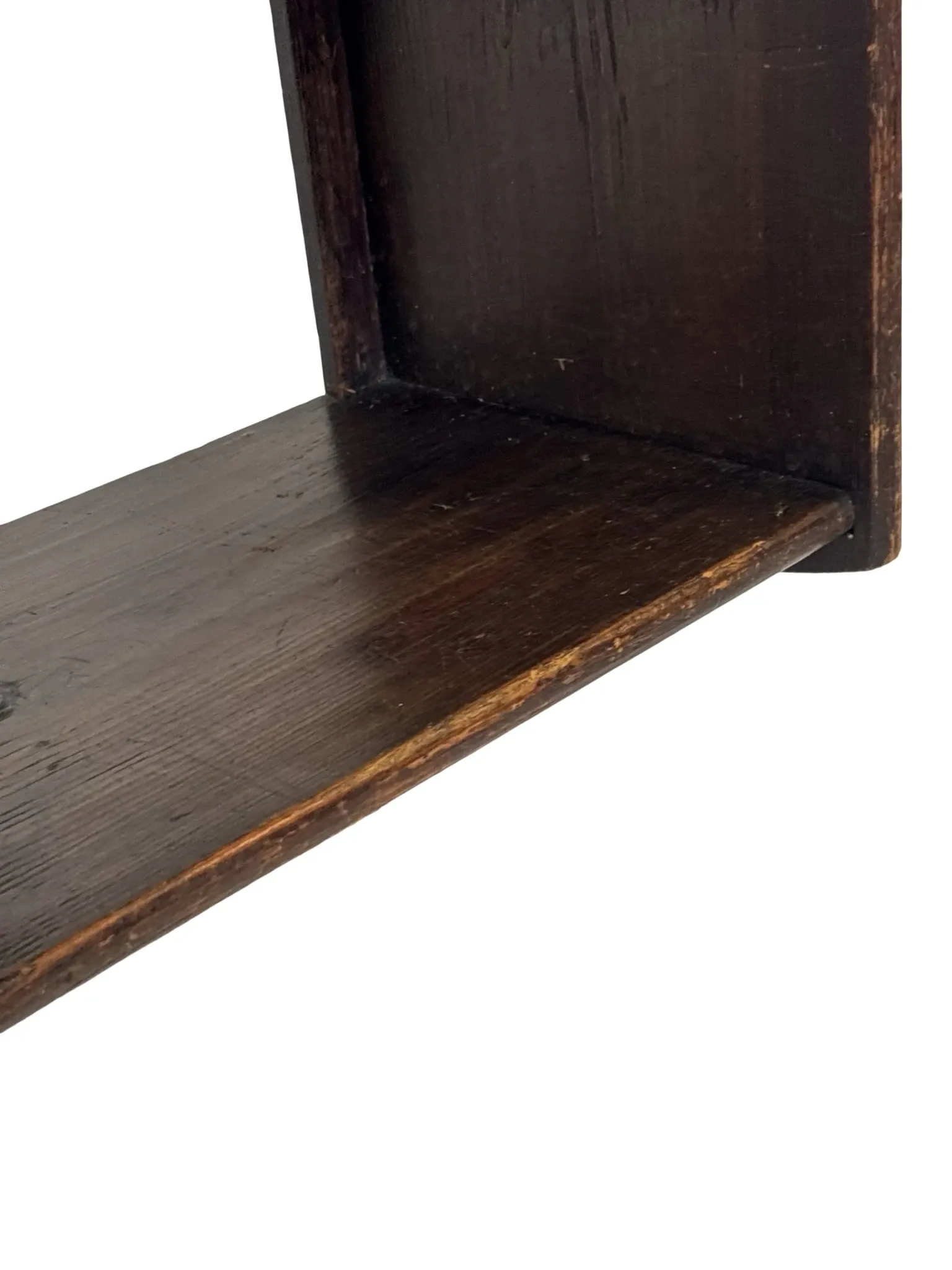 Vintage wooden wall shelve rack in oak brutalist minimalist design
