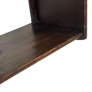 Vintage wooden wall shelve rack in oak brutalist minimalist design
