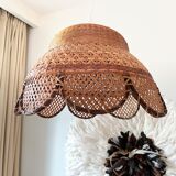 Vintage rattan and wicker pendant light